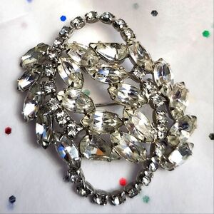 Vintage Juliana Verified  Clear Prong Statement Pin Brooch